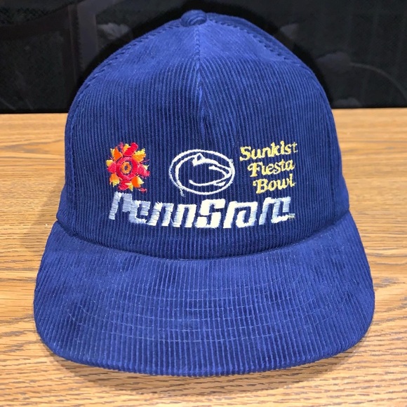 Vintage 90s Penn State Sunkist Fiesta Bowl Corduroy Snapback Hat